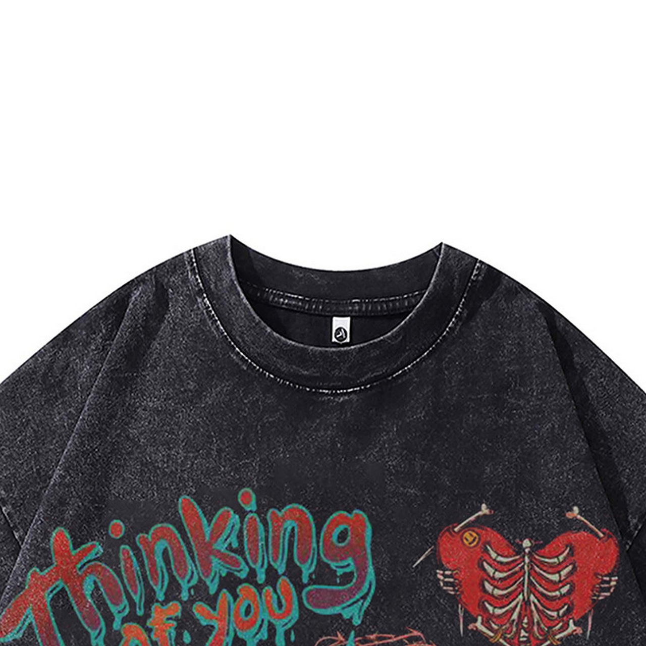 VINTAGE ストリート スカルプリント Tシャツ T803