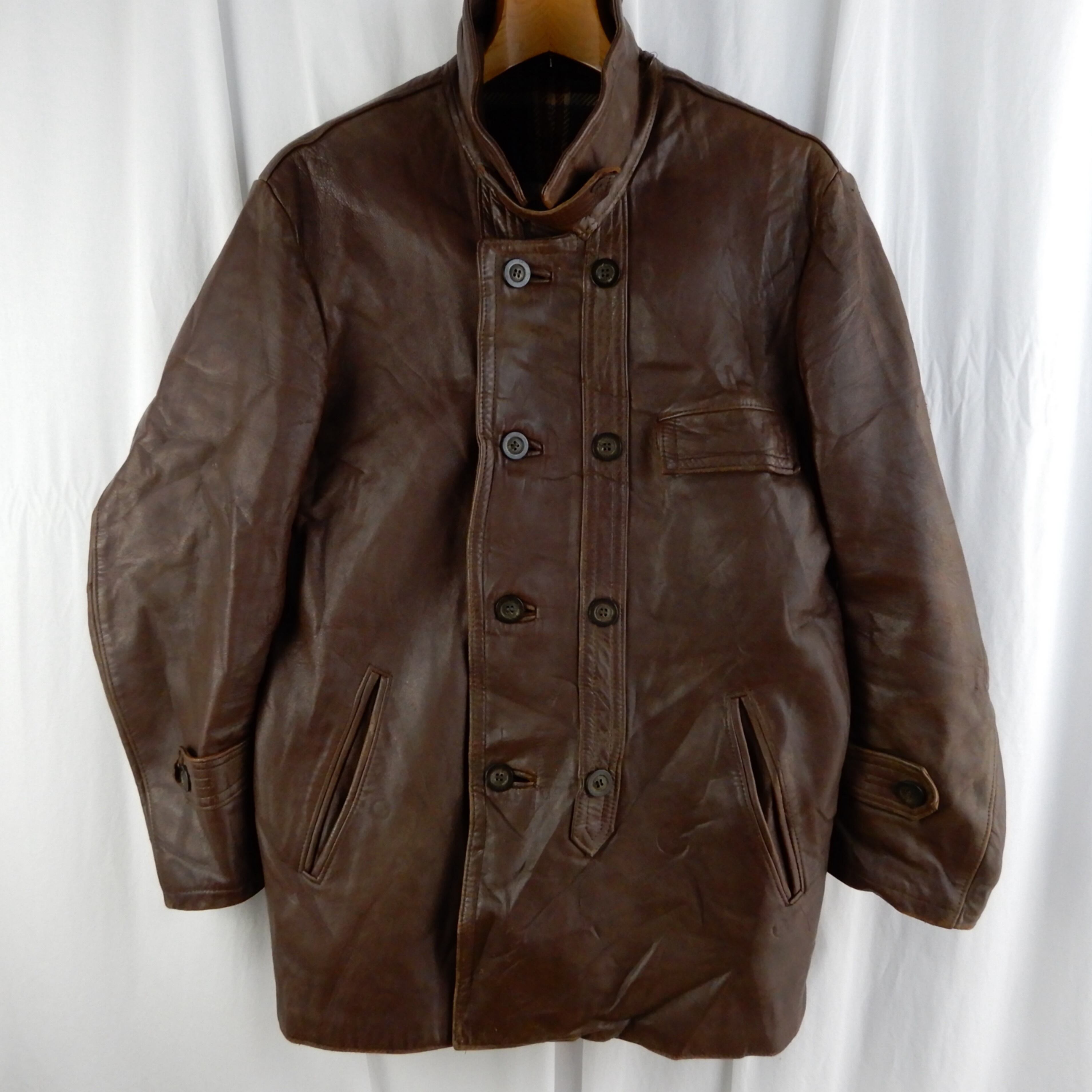 INTER VET PARIS French Work Leather Jacket s〜 BROWN Le