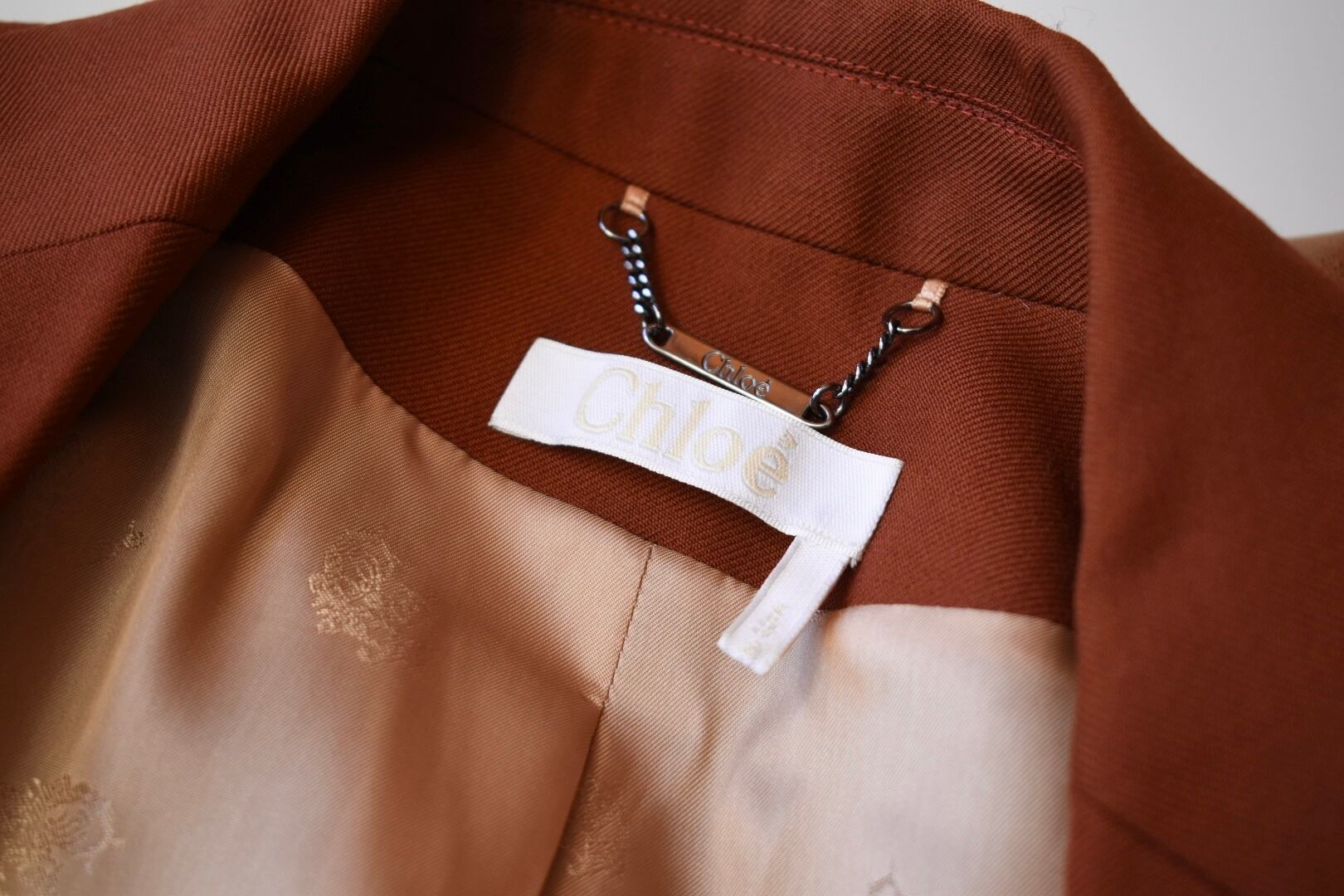 Vintage Chloe リネン ダブル テーラード ジャケット / クロエ Chloe/クロエ】近年テーラードジャケット レアアイテム 未使用品級