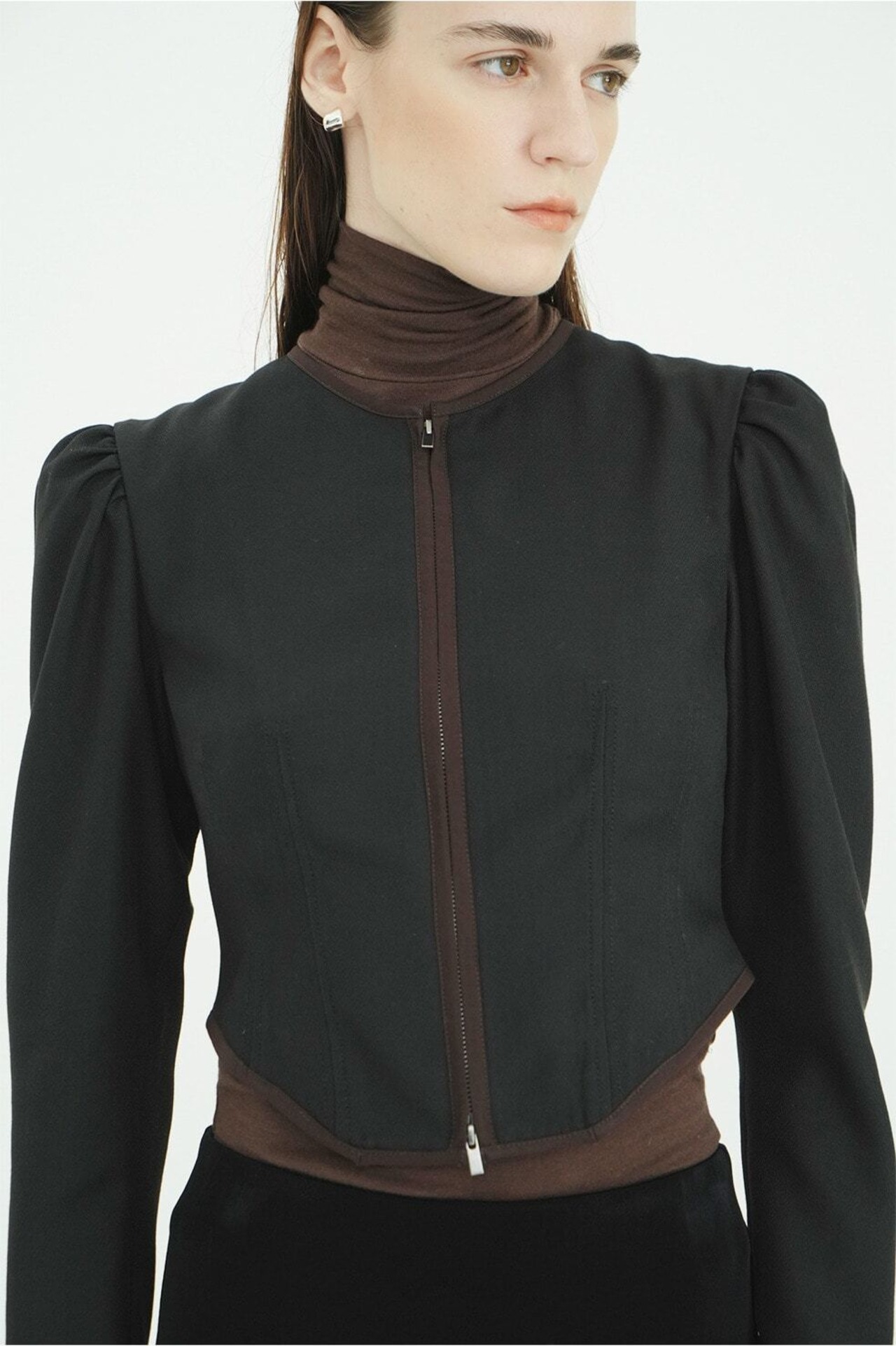 CLANE HERRINGBONE CORSET DETAIL TOPS