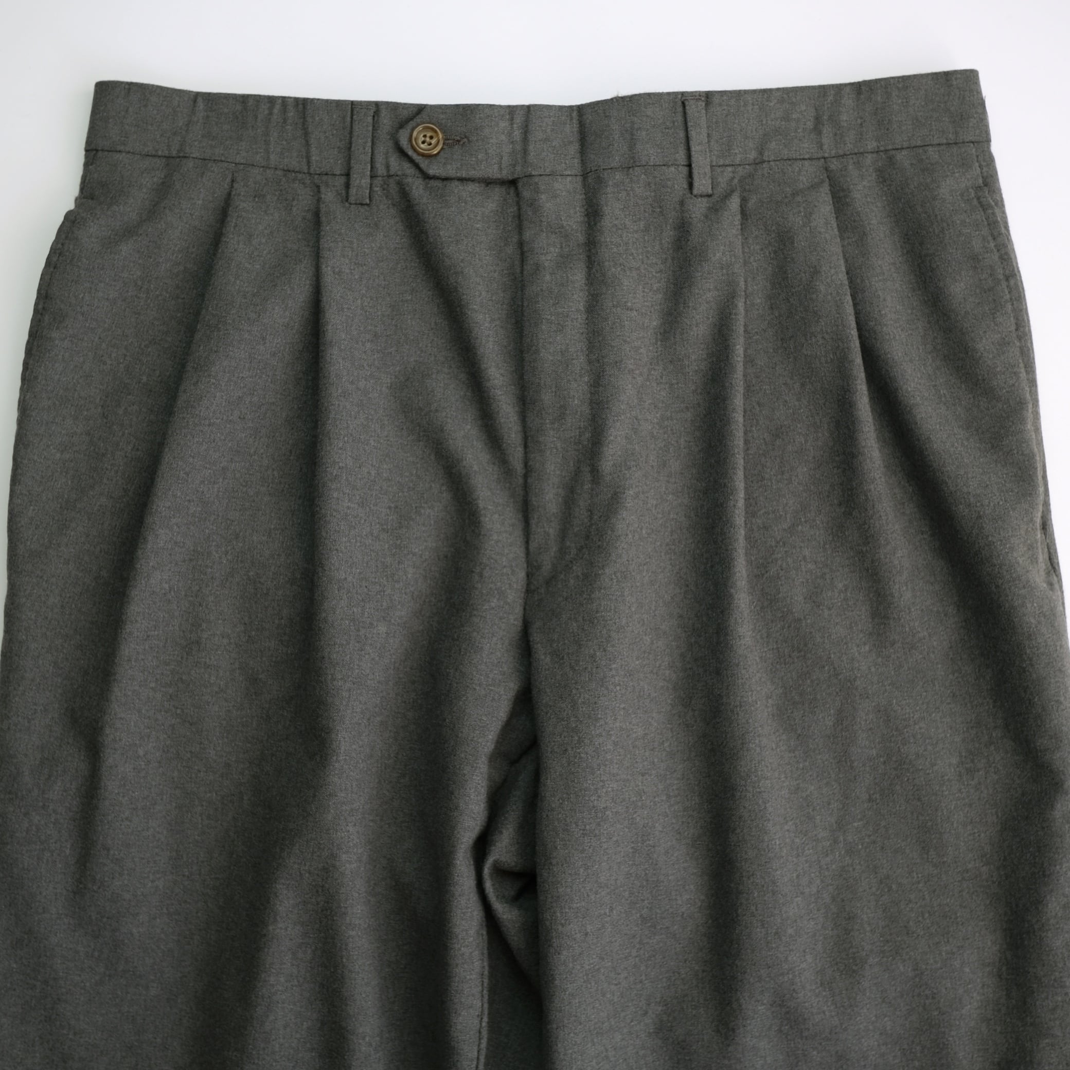 LAUREN RALPH LAUREN】90's Two tuck Slacks Gray 34×30 | RE:FOUND
