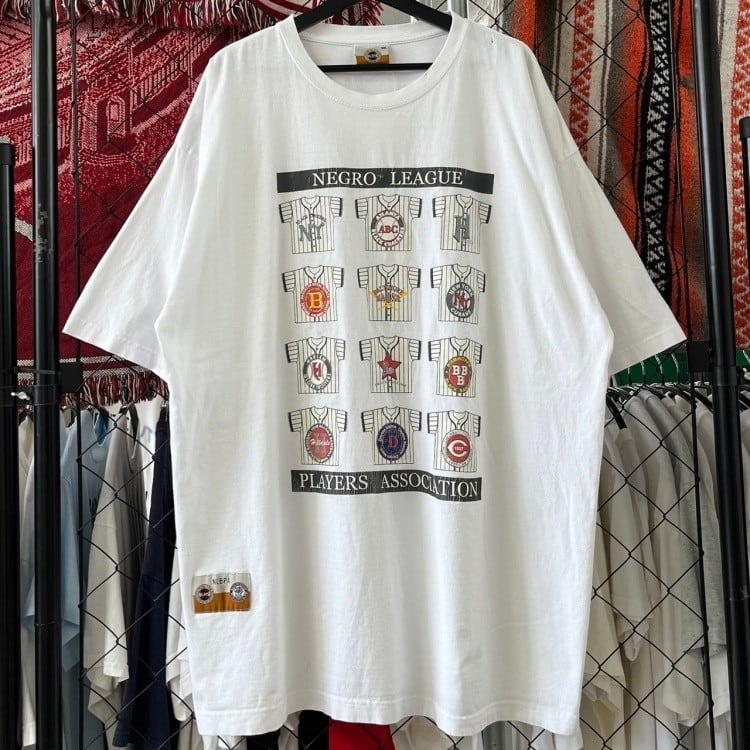 90s- USA製 NLBPA チーム系 半袖Tシャツ デザインプリント XL 古着