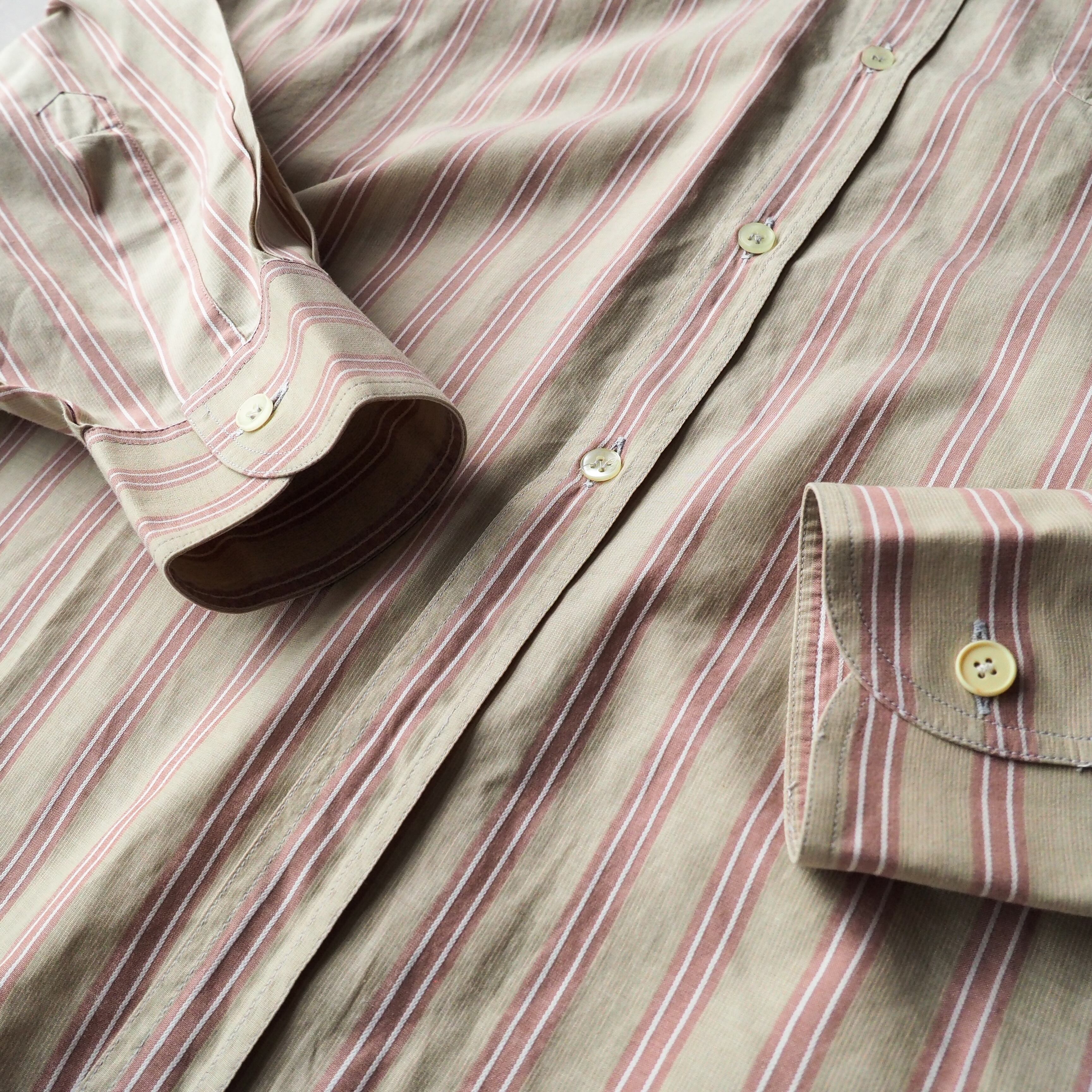80s-90s “GIORGIO ARMANI” stripe pattern shirt made in Itary 80年代 90年代  ジョルジオアルマーニ ストライプシャツ | anti knovum（アンタイノーム）