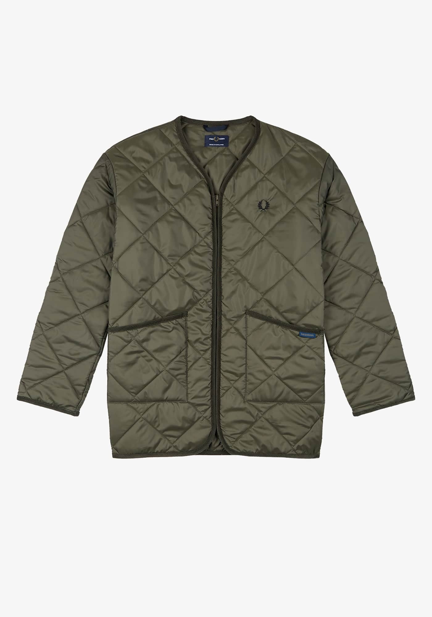 FRED PERRY (フレッドペリー) ラベンハム コラボ キルティングジャケット オリーブグリーン J2852 キルトコート