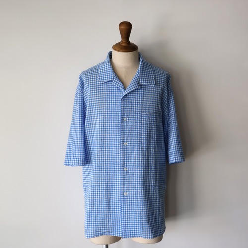 awasa “ open collar s/s check shirt ( Check )”