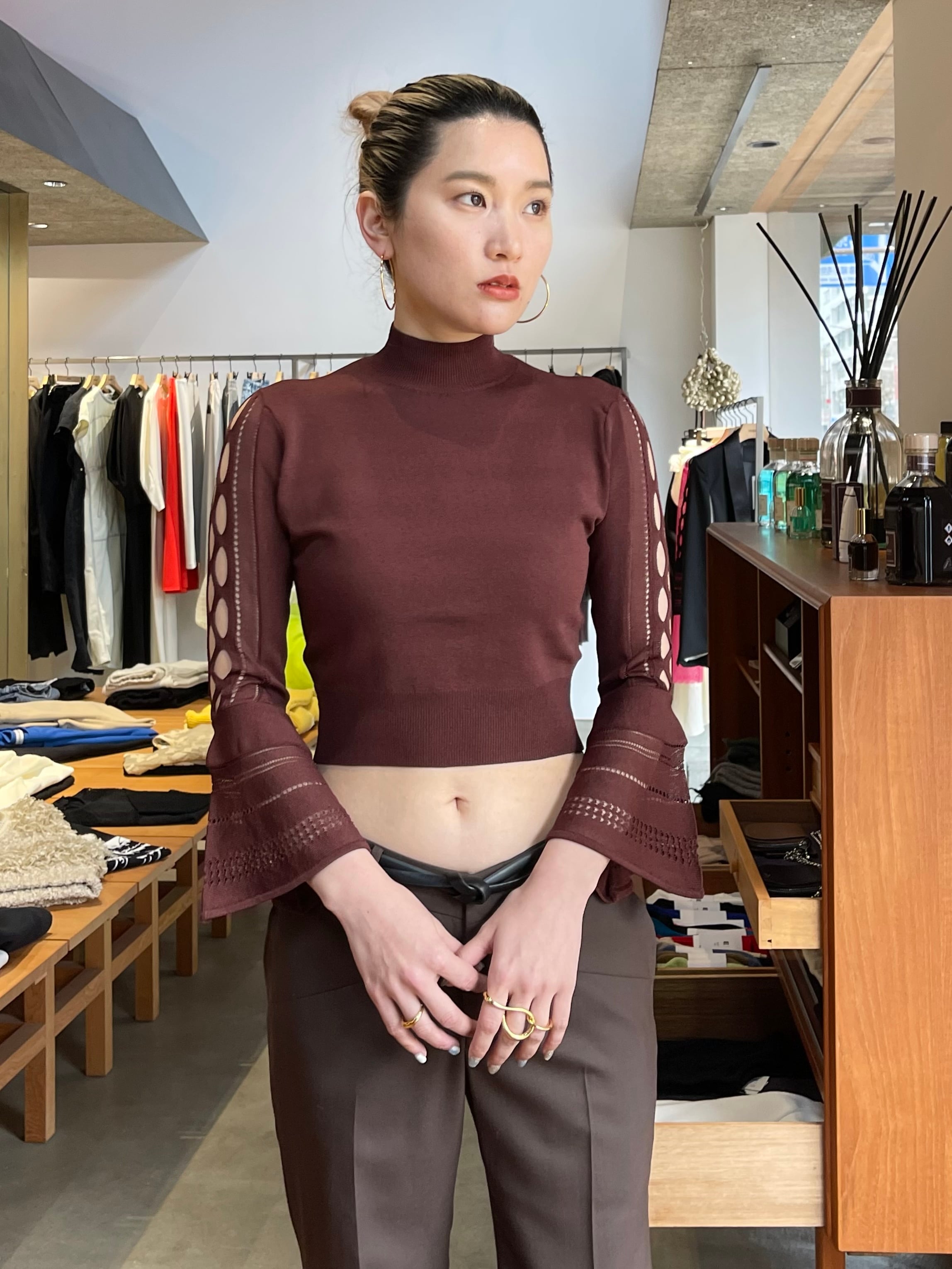 【23SS】FETICO フェティコ / FLARED SLEEVE KNIT TOP 