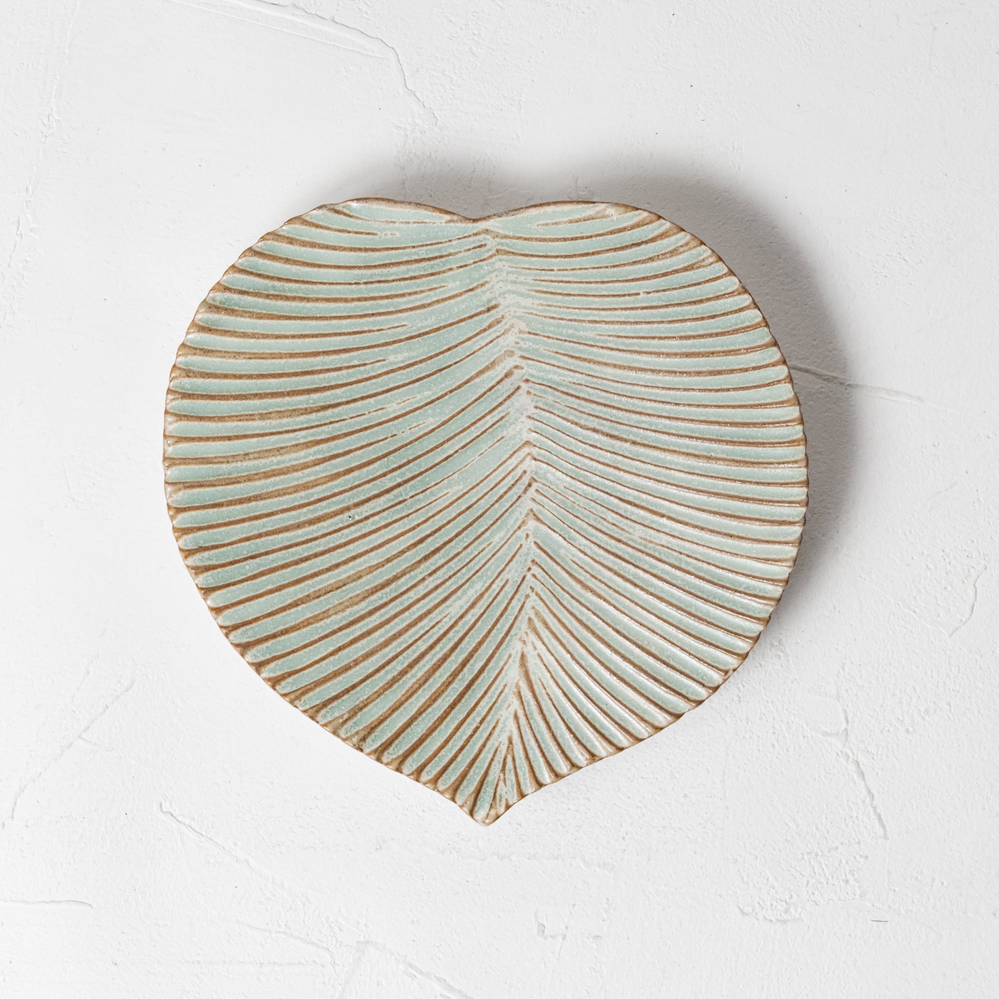 【増田 哲士】15.ハートリーフ皿/小(緑)