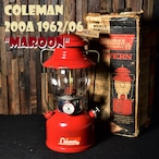 コールマン 200A 1962年6月製造 マルーン 前期型 レッドボーダー 赤枠 ランタン COLEMAN ビンテージ 美品 完全分解清掃 メンテナンス済み MAROON 短期間製造 希少品 レア