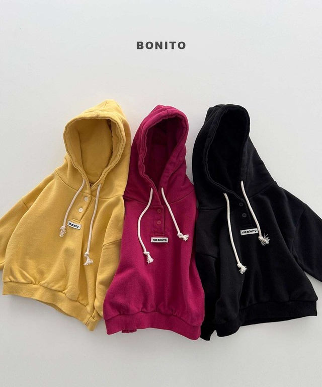 【 bonito / 予約 】Placket hoodie