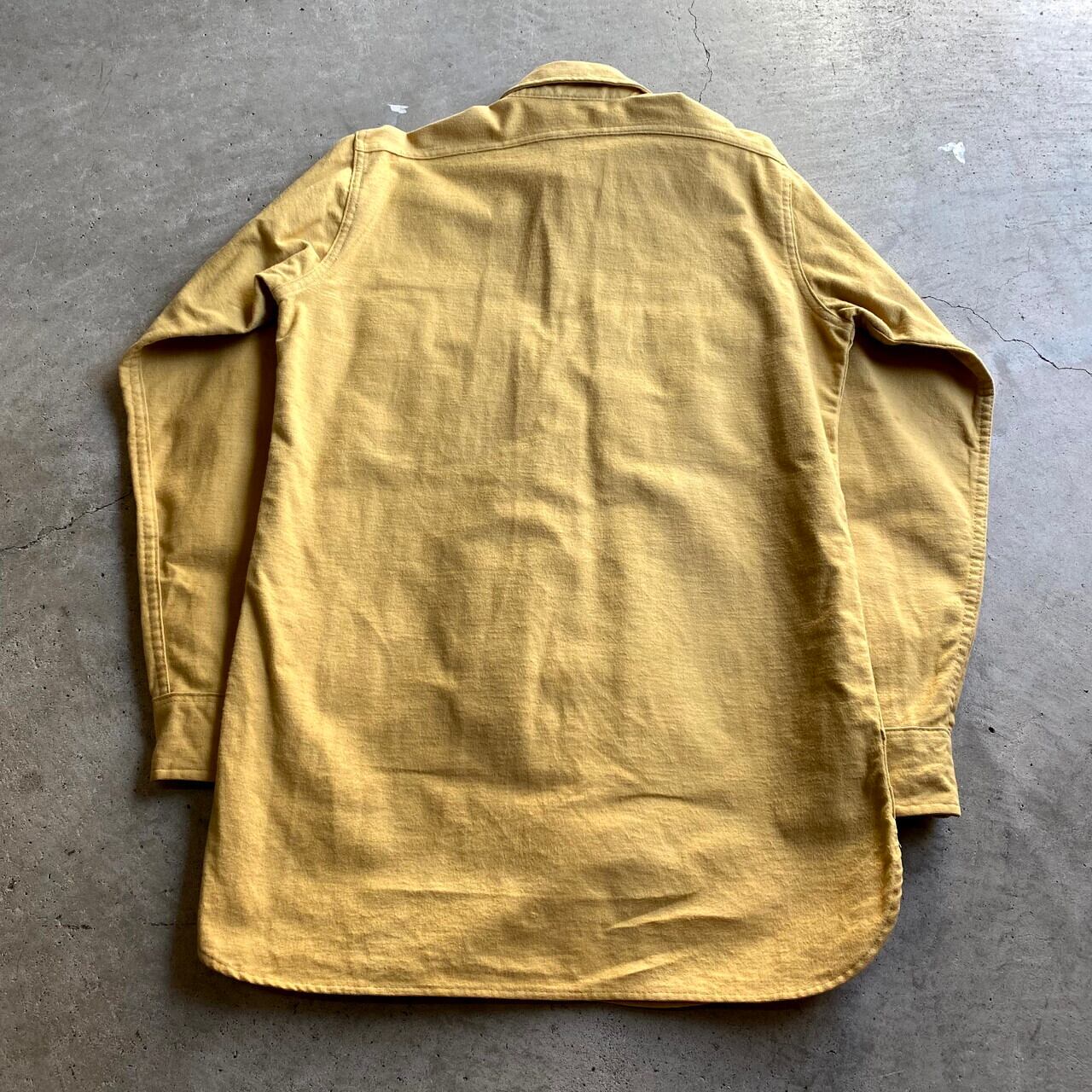 60年代〜70年代 USA製 WOOLRICH ウールリッチ 無地 フランネルシャツ