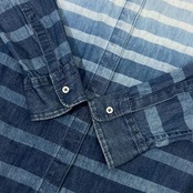 TOMMY HILFIGER トミーヒルフィガー グラデーション ボーダー デザイン長袖シャツ 4/レディース