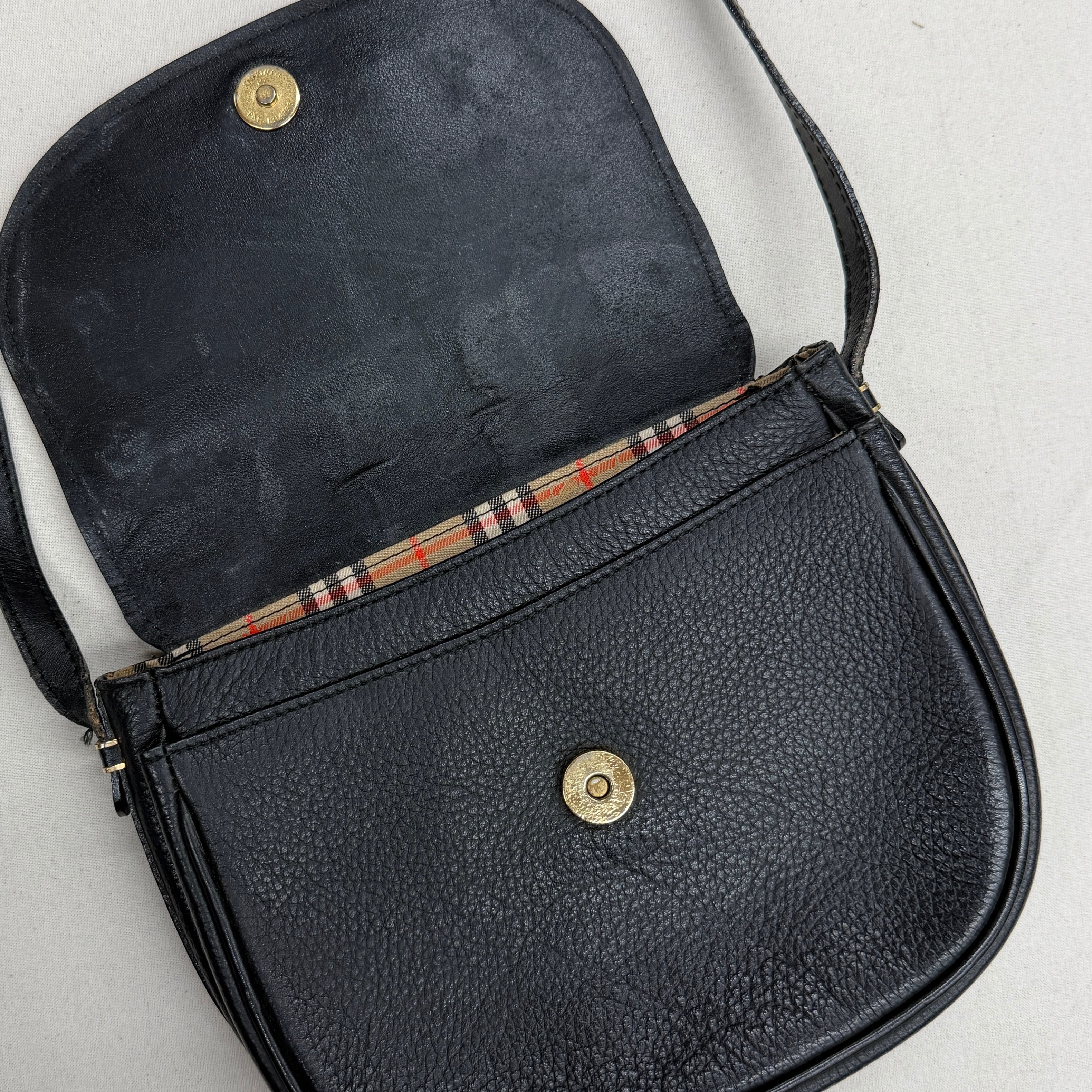 80-90s burberrys shoulder bag バーバリー 黒 ショルダーバッグ