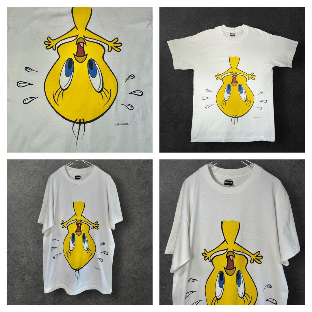90s トゥイーティー 逆さま両面リンクプリントLOONEY Tシャツ USA製 90s トゥイーティー 逆さま両面リンクプリントLOONEY Tシャツ