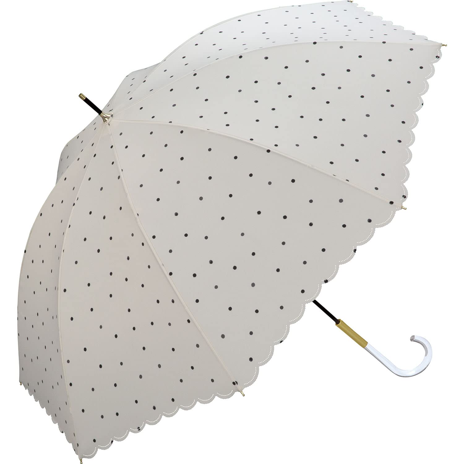 【努力特価】Wpc. 雨傘 ミルキードット オフ 長傘 58cm レディース 晴雨兼用 大きい 大人可愛い 水玉 ニュアンスカラー ハート金具 通勤 通学 おしゃれ 可愛い シンプル ベーシック 女性 6375-01-001