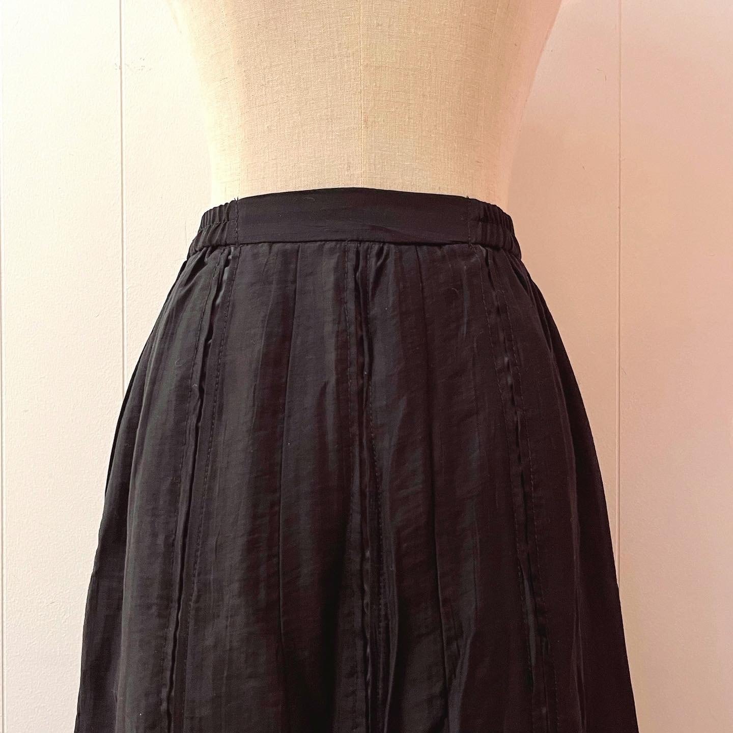 black line sheer long skirt