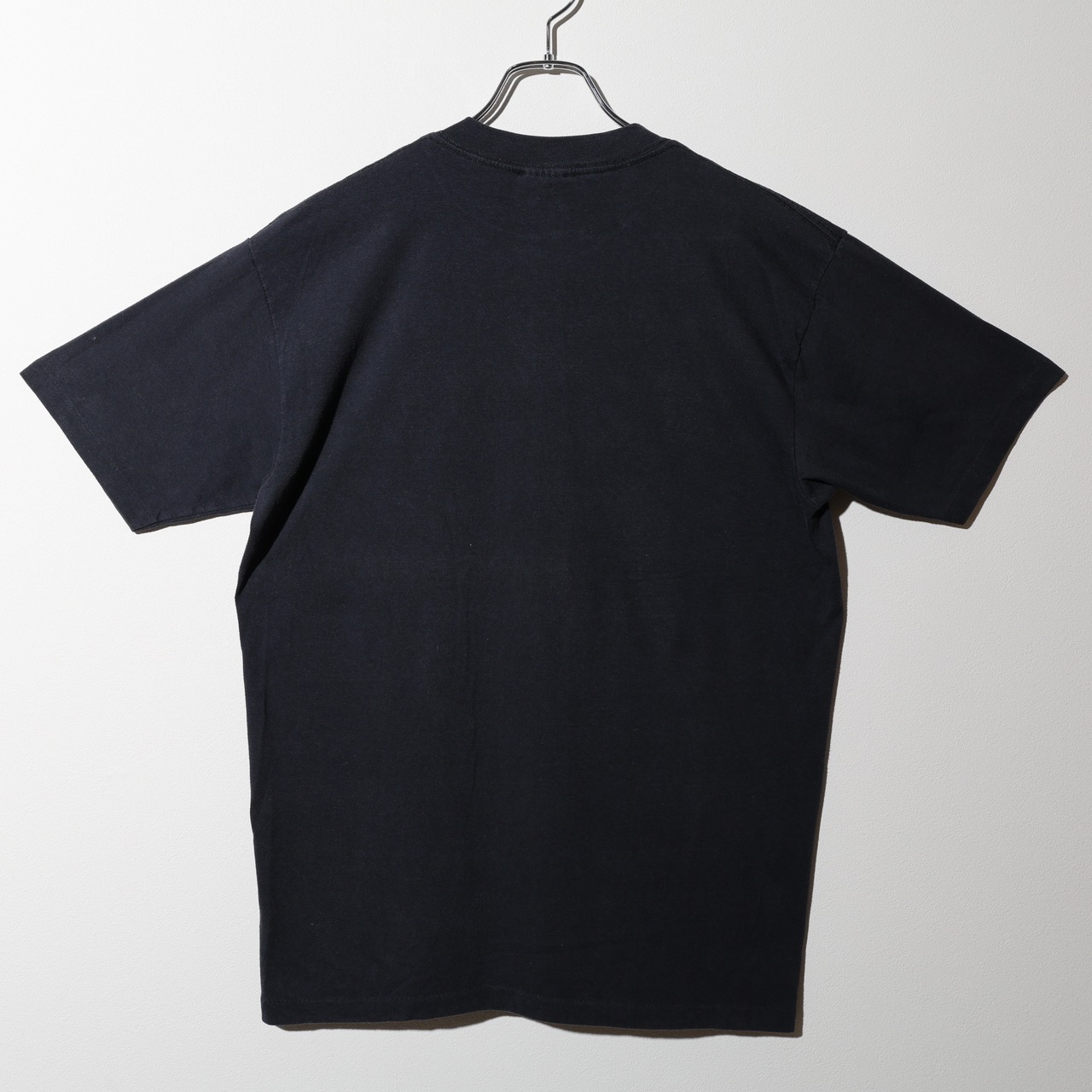 美品 XL 90s USA 墨黒 袖裾シングルステッチ Tシャツ ブラック