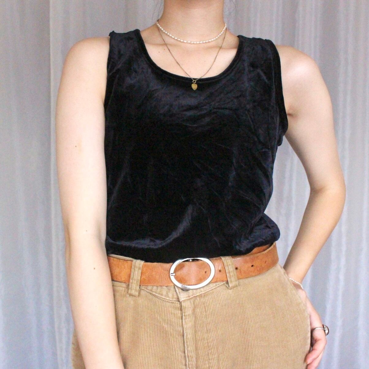 ベロアノースリーブ ブラック【938】