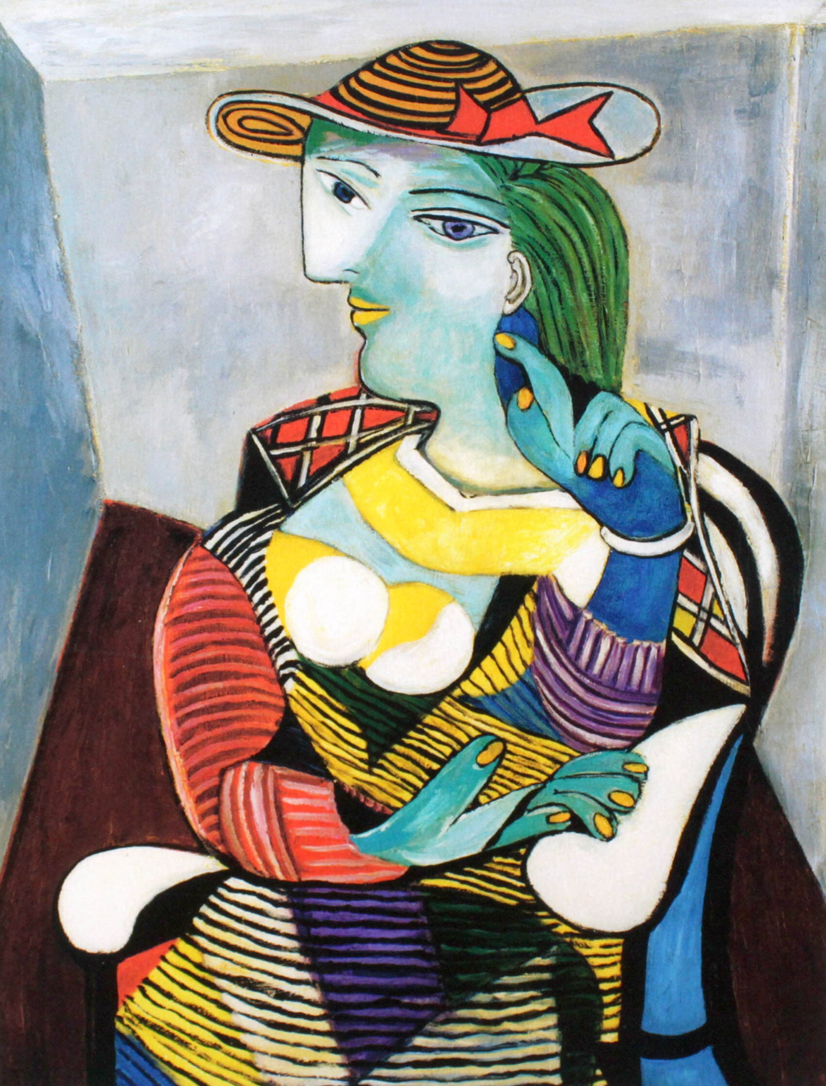 パブロ ピカソ「マリー テレーズの肖像」額縁4色選択可能 作品証明書 展示用フック 限定500部エディション付複製画ジークレ