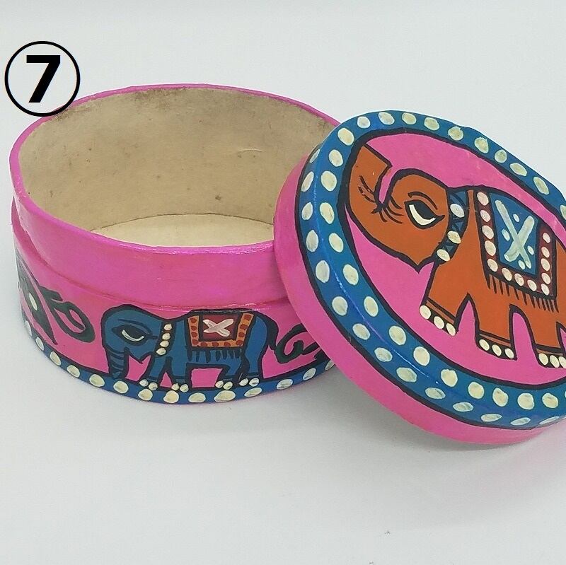 ネパール雑貨】ミティラーオーバルボックス 柄全10種 /海外雑貨