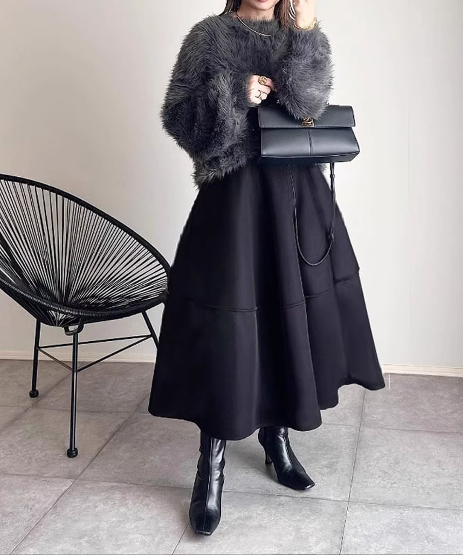 やわらかシルエット◆Aラインスカート◆翌日発送【s-60302】