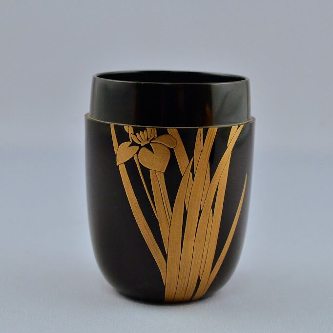 茶道具 溜一閑 二季鳥蒔絵 八角棗 道場宗廣作