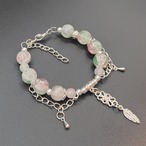 淡彩フラワー×チェーンのブレスレット(No.12)