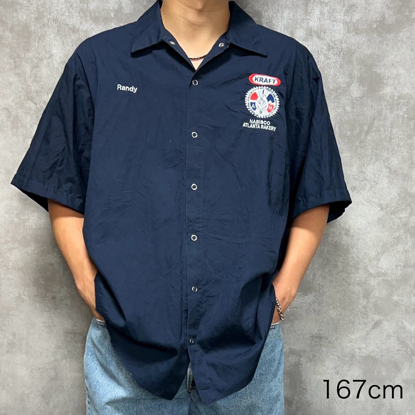 ショート丈リメイク】CINTAS ワークシャツ XL 刺繍 | 古着屋OLDGREEN