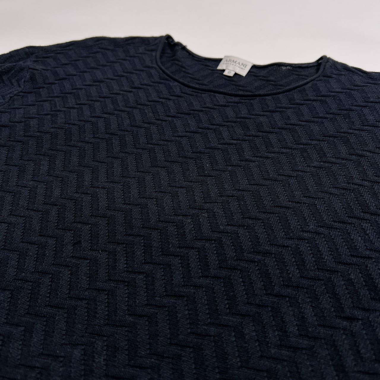 ARMANI COLLEZIONI アルマーニ コレッツォーニ デザイン ハイゲージ シルク コットン ハイゲージ ニットセーター サイズ 48 /ブラック