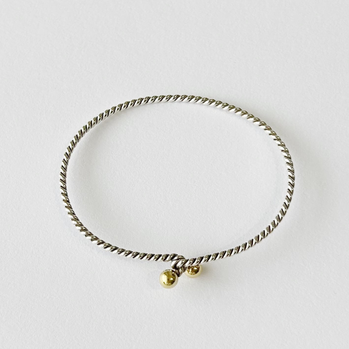 TB8055】Tiffany&Co. twist wire bangle/silver925,K18/ティファニー