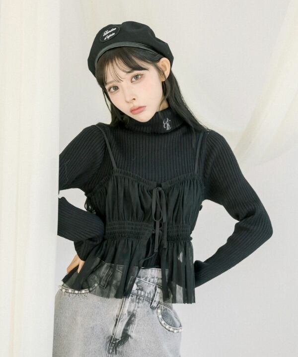 MEER.SHIRRING FRILL SKIRT（SKY）タグ付き未使用 【公式通販】