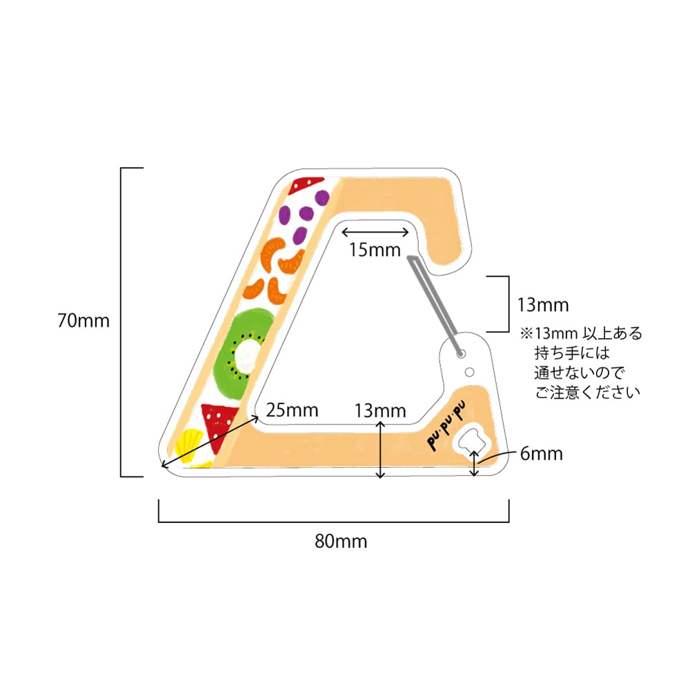 サンドイッチのアクリルカラビナ