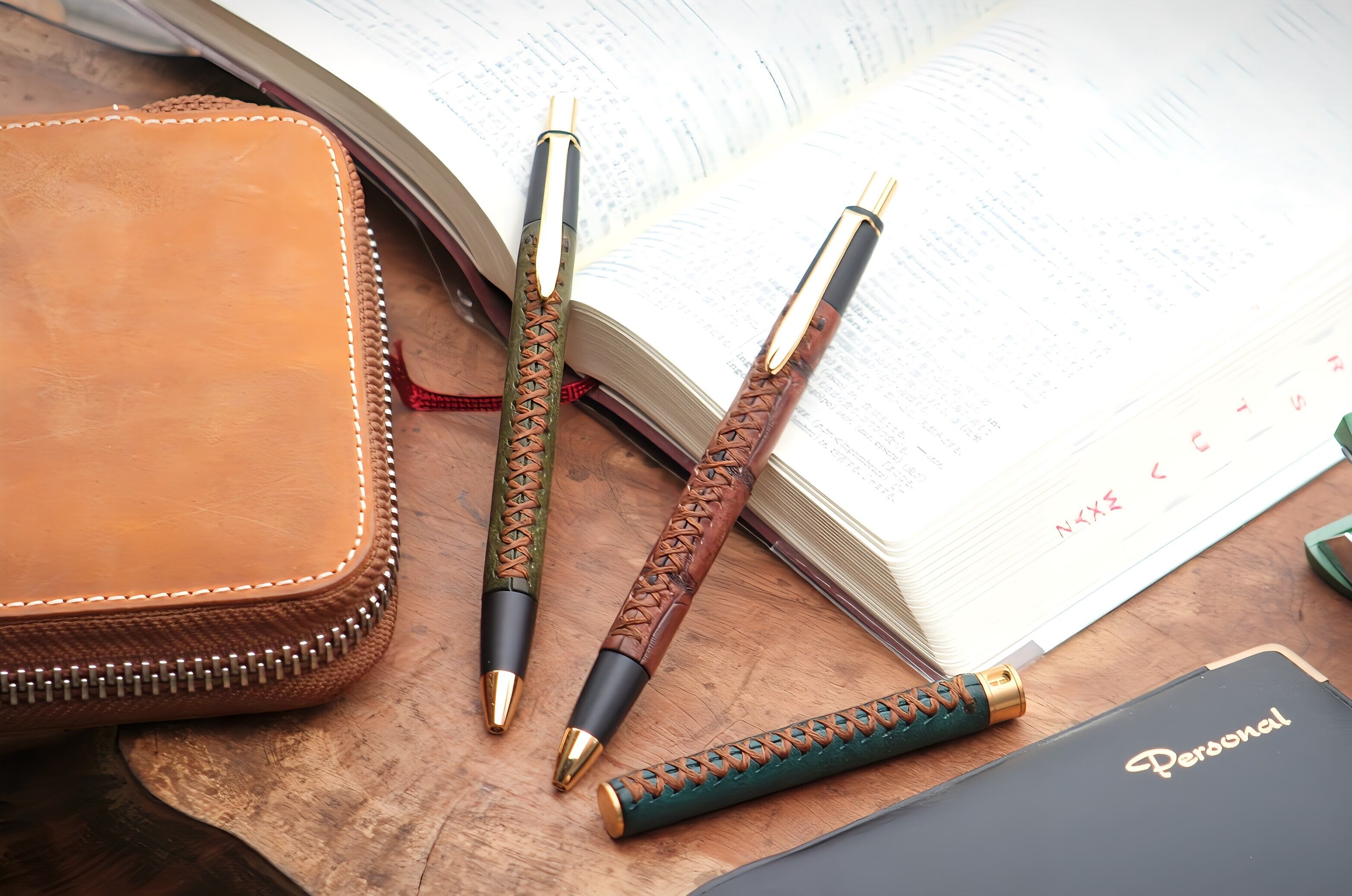 革軸ペン クロコダイル ブラウン シャーペン 0.5mm schicksal 文房具  