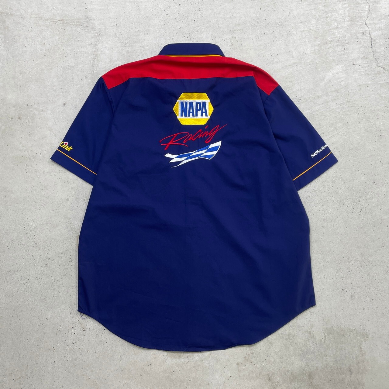 NOS NAPA RACING 半袖レーシングシャツ 企業ロゴ刺繍 メンズL 古着