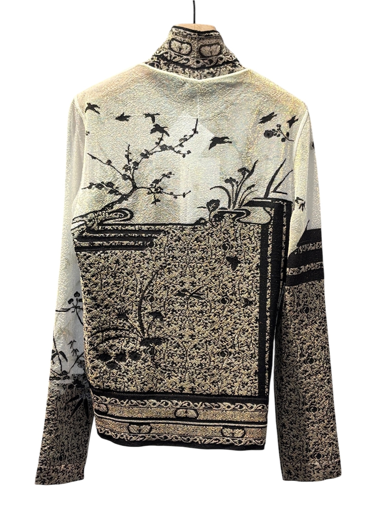 【25SS】Mame Kurogouchi マメ クロゴウチ / Nature Pattern Sheer Knitted High Neck Top / トップス - 7