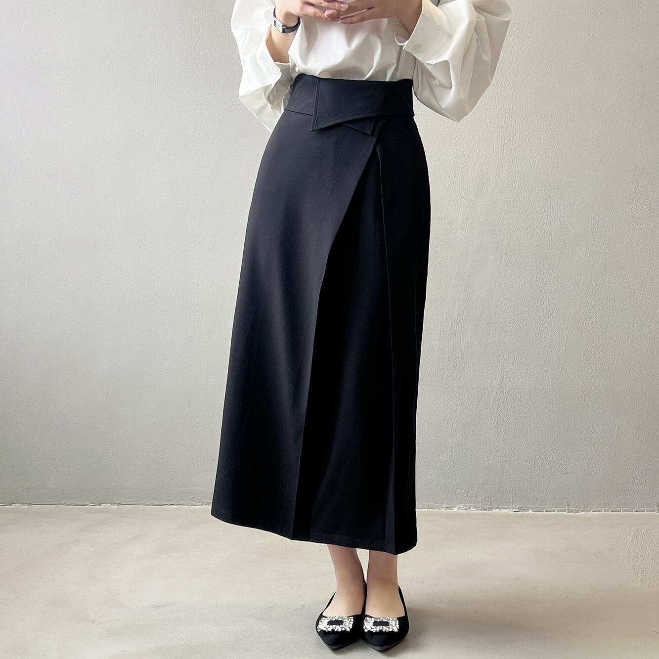 assynmetry medium tuck skirt m0404