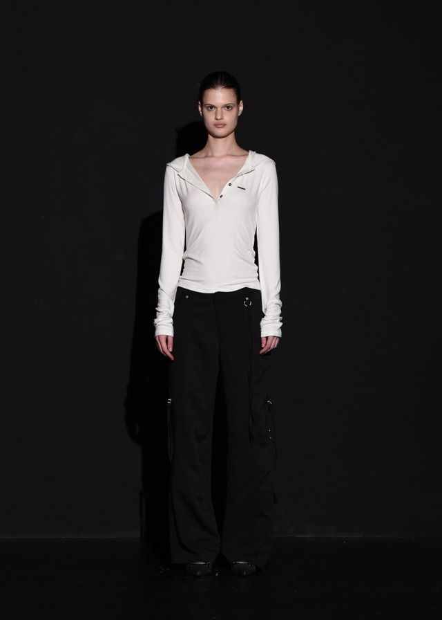 [BOHEMIAN SEOUL] HOOD BUTTON WARMER T, IVORY 正規品 韓国ブランド 韓国通販 韓国代行 韓国ファッション bohemseo ボヘミアンソウル