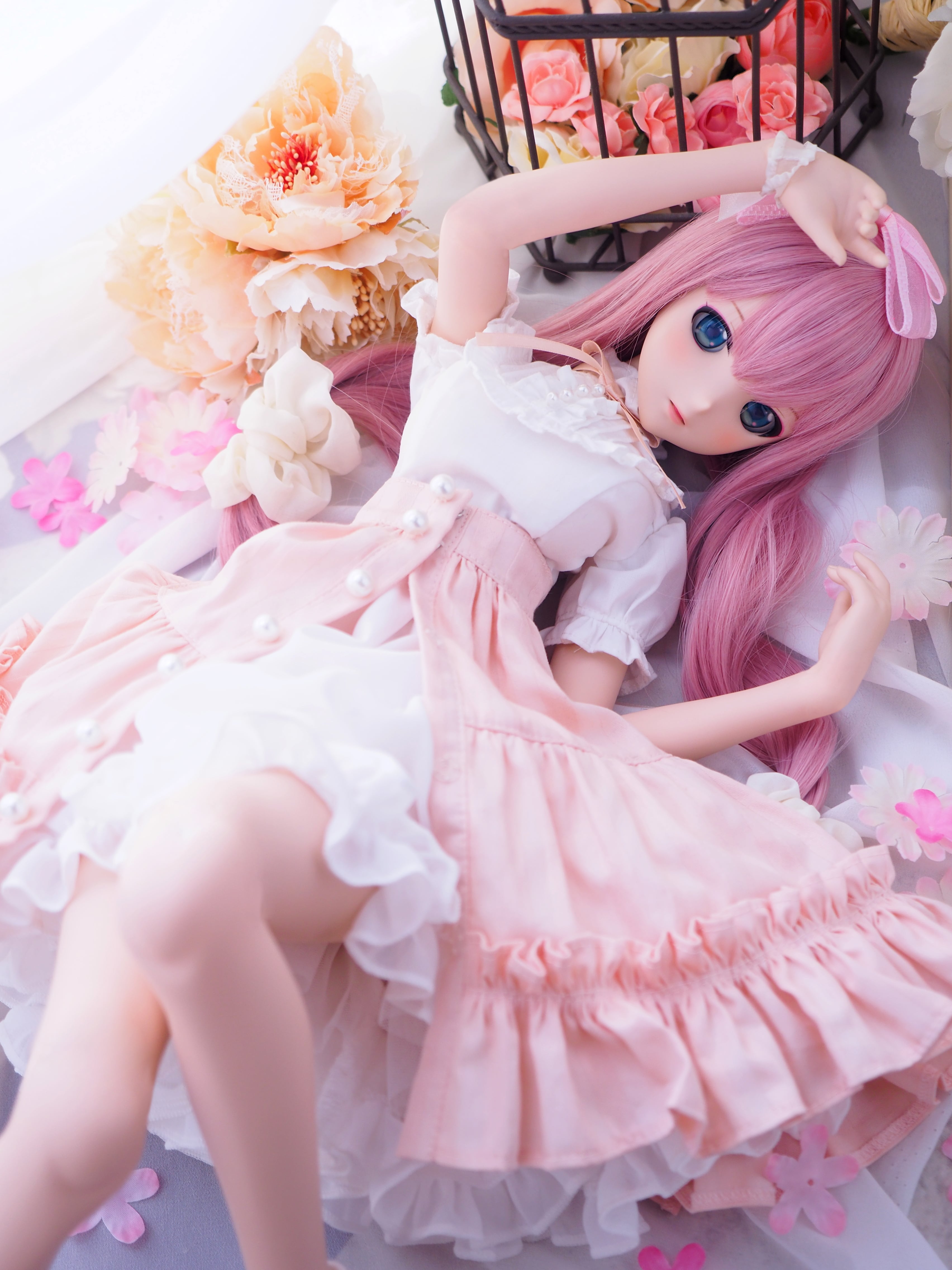 sono スマートティアードコート macaron ピンク DD / DDS / smart doll対応OF【おしゃまティアードスカート