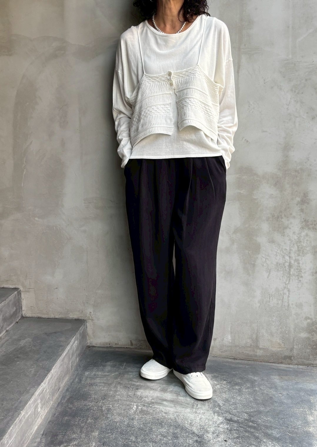 Flamingo firm 】ニットキャミソール（幾何学柄＆ケーブル柄