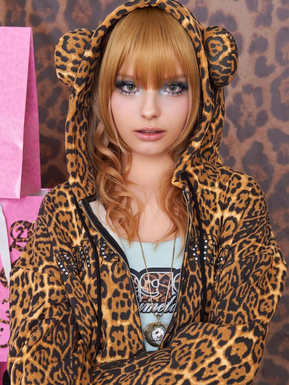 Baby metal club] Bear gal hood (brown leopard) 正規品 韓国ブランド