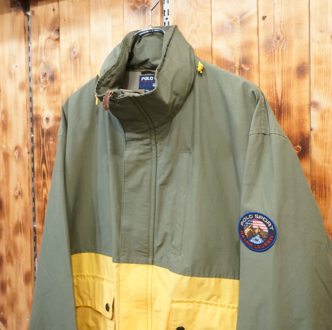 90s POLOSPORT ralphlauren マウンテンジャケット L/オリーブ イエロー