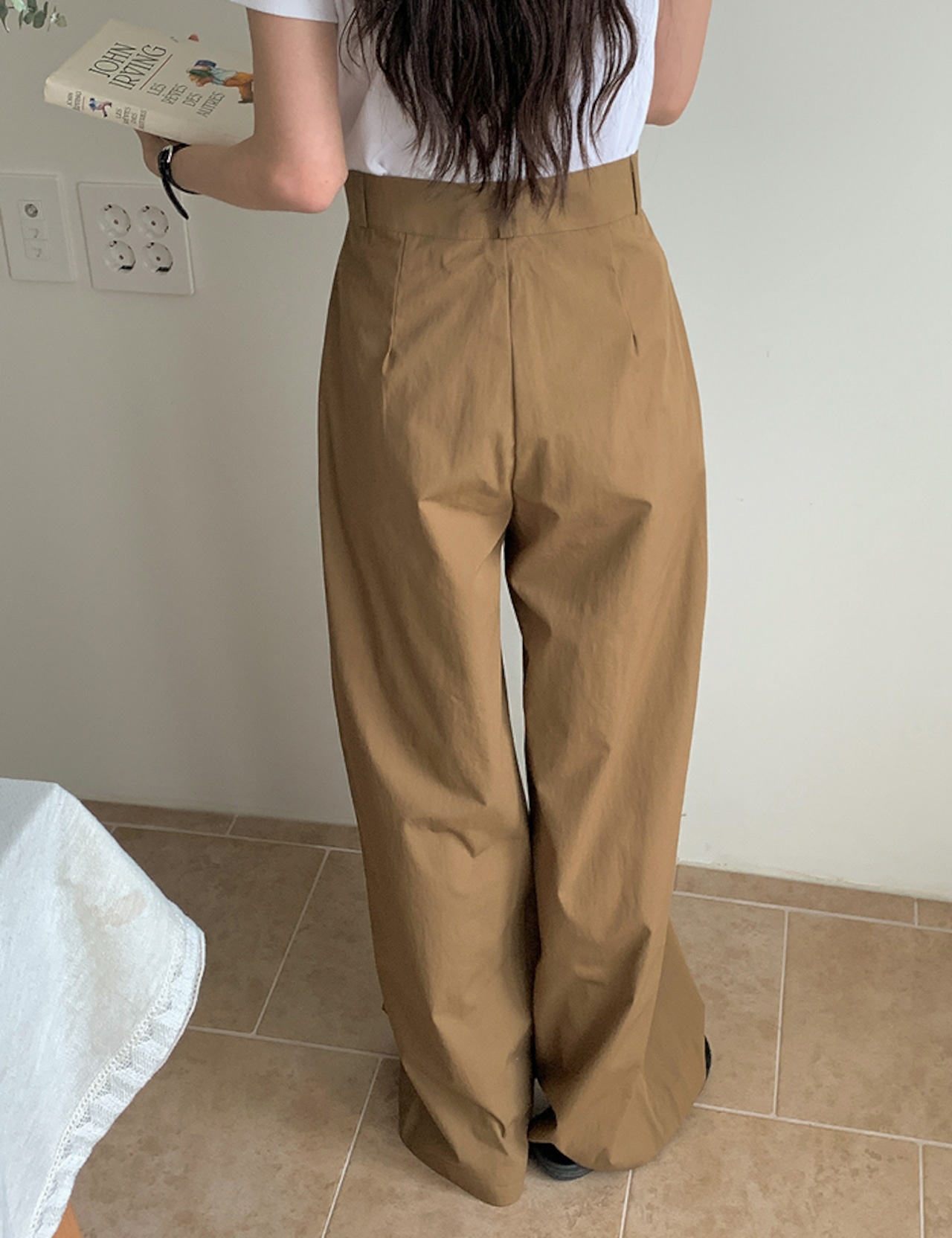 【新作5％OFF・3日間】High-waist Cotton Pants_2colors