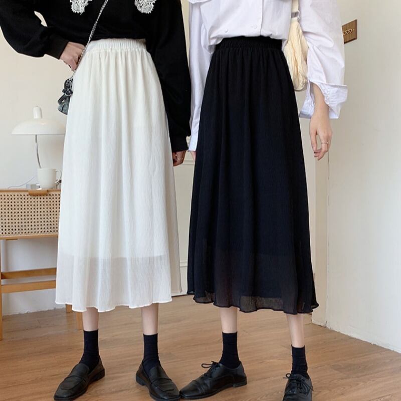 レッドサマーハイウェストウェストAラインスカート 薄手メッシュ 夏物 YY-ファッション12563048963