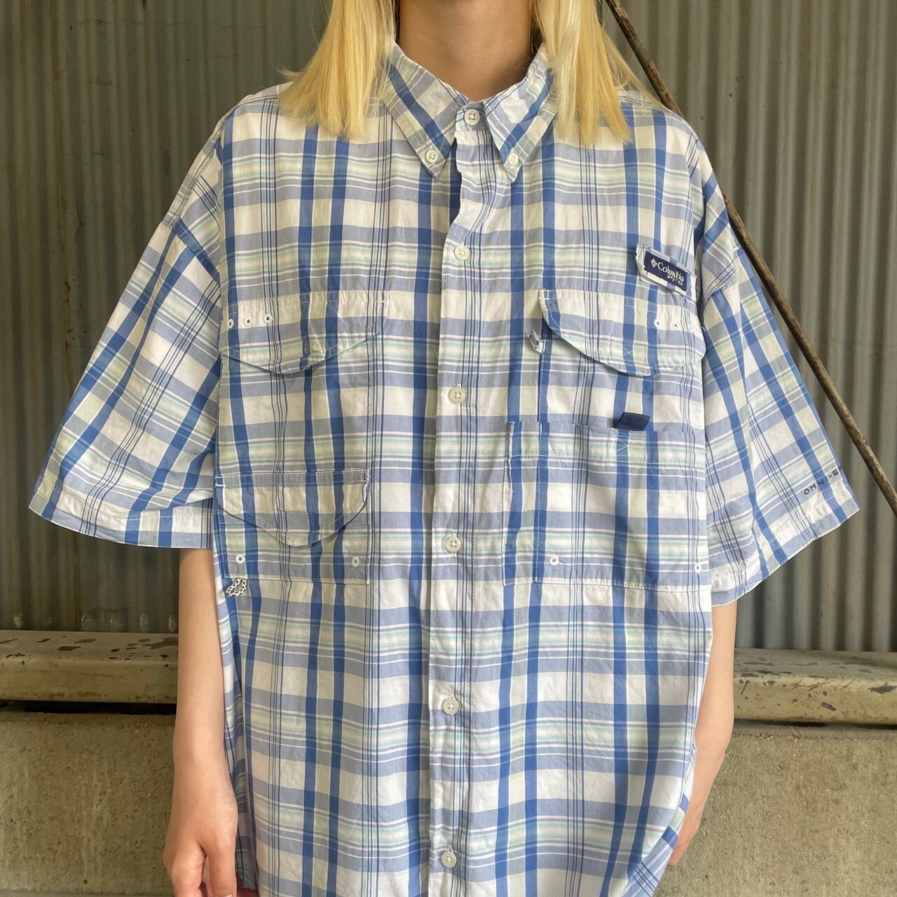 Columbia PFG コロンビア 半袖 チェック柄 フィッシングシャツ メンズ 