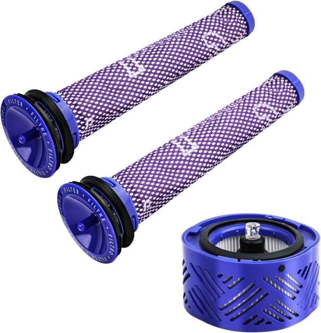 ダイソン互換品 V6 掃除機用フィルター と互換性のある フィルター ポストモーターフィルター Hepa Post Filter 966741-01 プレモーターフィルター 965661-01 水洗い可能 高濾過率 繰り返し利用可能 V6 フィルター互換品 3個セット