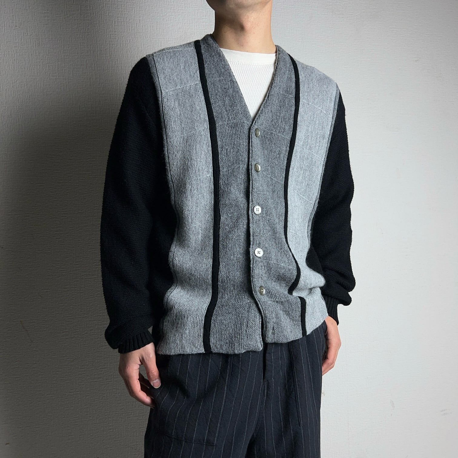 60s kennedy's vintageアクリルカーディガン 黒 L モヘア 60s kennedy's vintageアクリルカーディガン 黒 L モヘア 60s