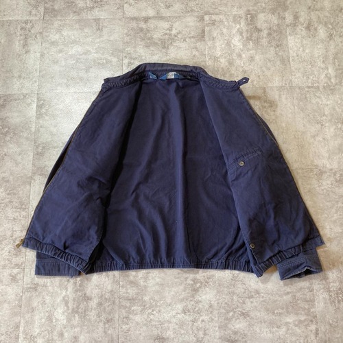 90-00s Polo by Ralph Lauren ネイビー コットンツイル スイングトップ 無地 タイ製 XL jacket 詳細写真9