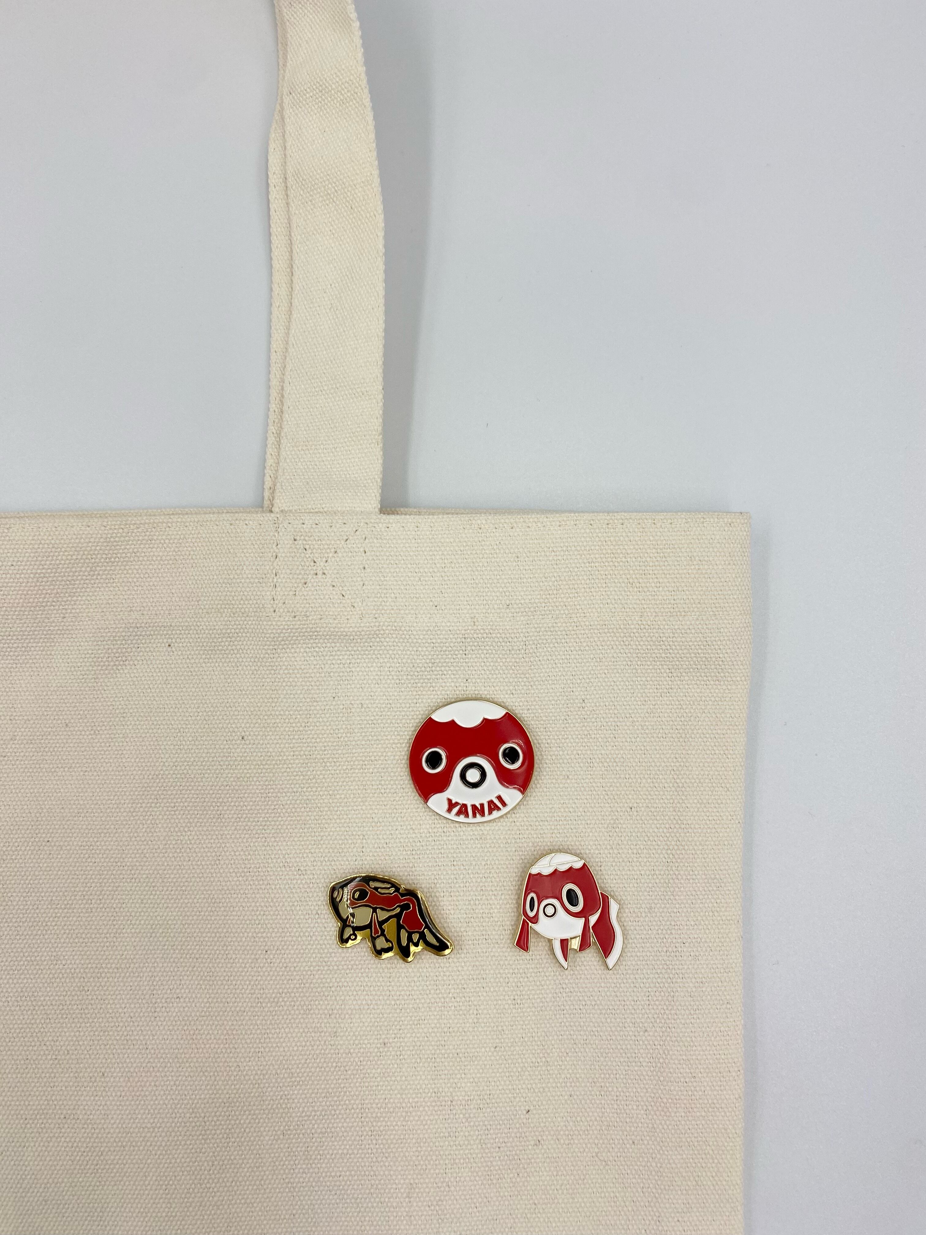 金魚ちょうちんざんまい(三昧＆三枚)ピンバッジセット | 木阪賞文堂