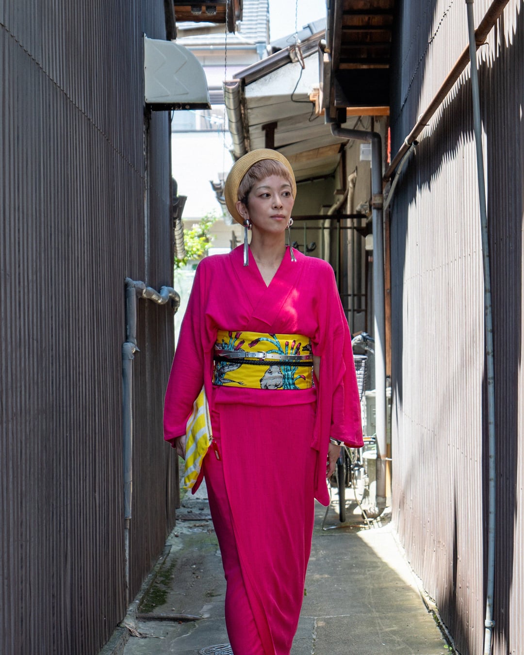 モダンアンテナ　綿麻着物　色無地　マゼンタ　M 4色》色無地 綿麻きもの（受注商品） | 【公式】モダンアンテナ