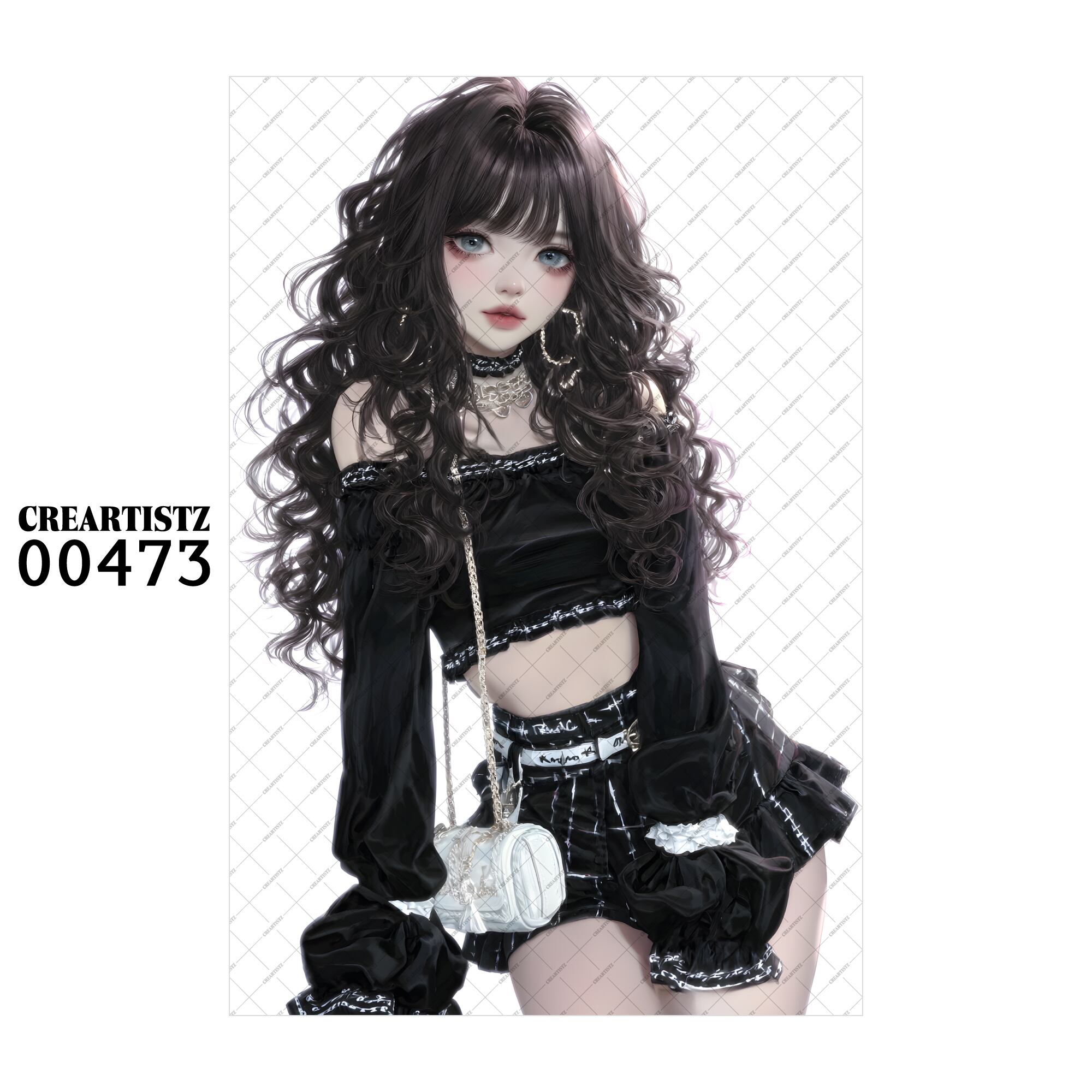 00473 ガール キュート オリジナル ペーパー/ステッカー 4枚セット CREARTISTZ