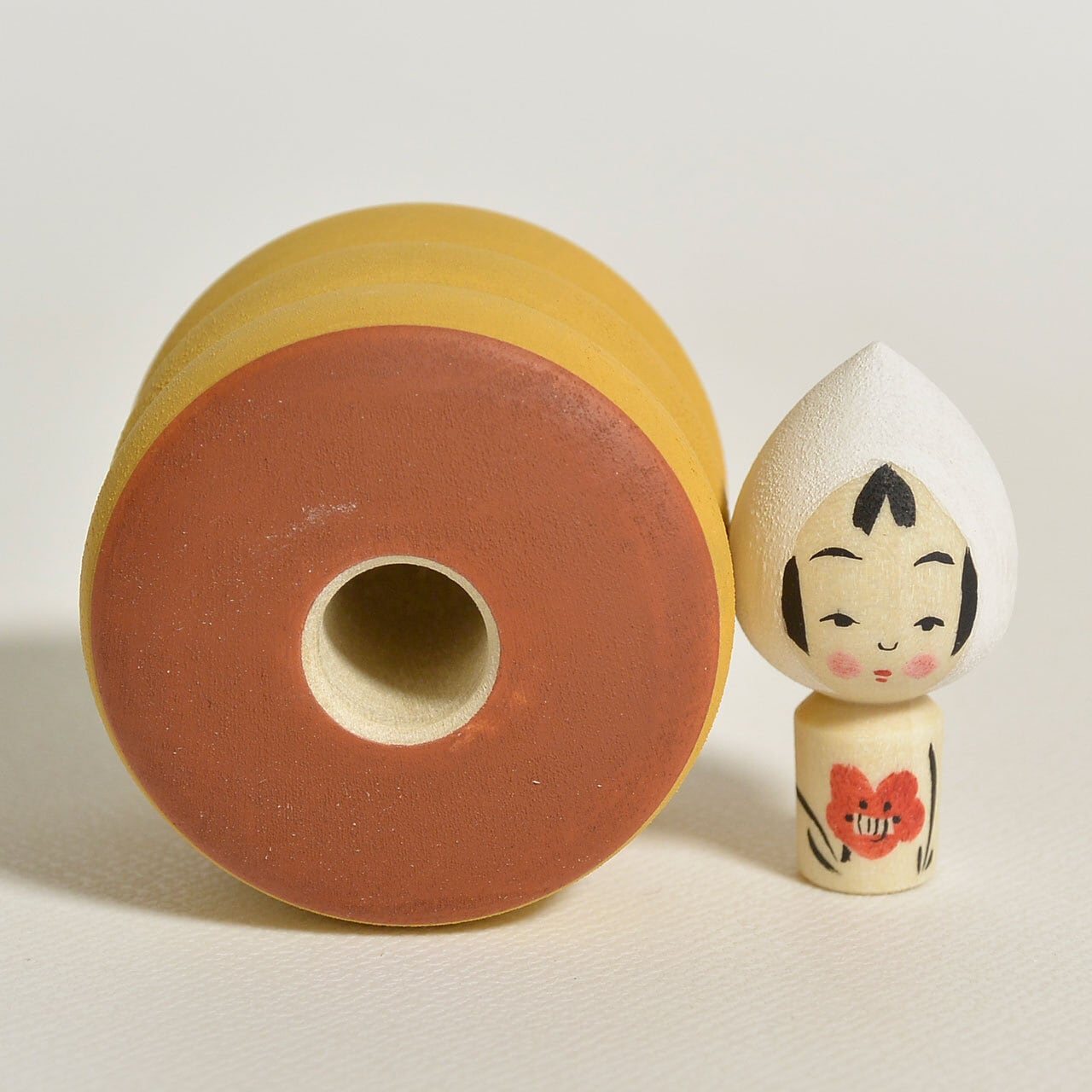 パンケーキちゃんこけし 約1.5寸 約4.5cm 鈴木明 工人（作並系）#2316